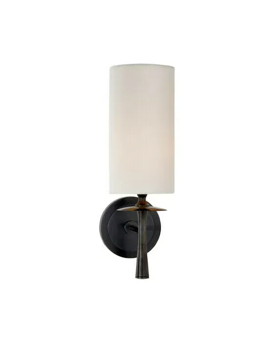 Drunmore Single Sconce Bronze/Linen Shade