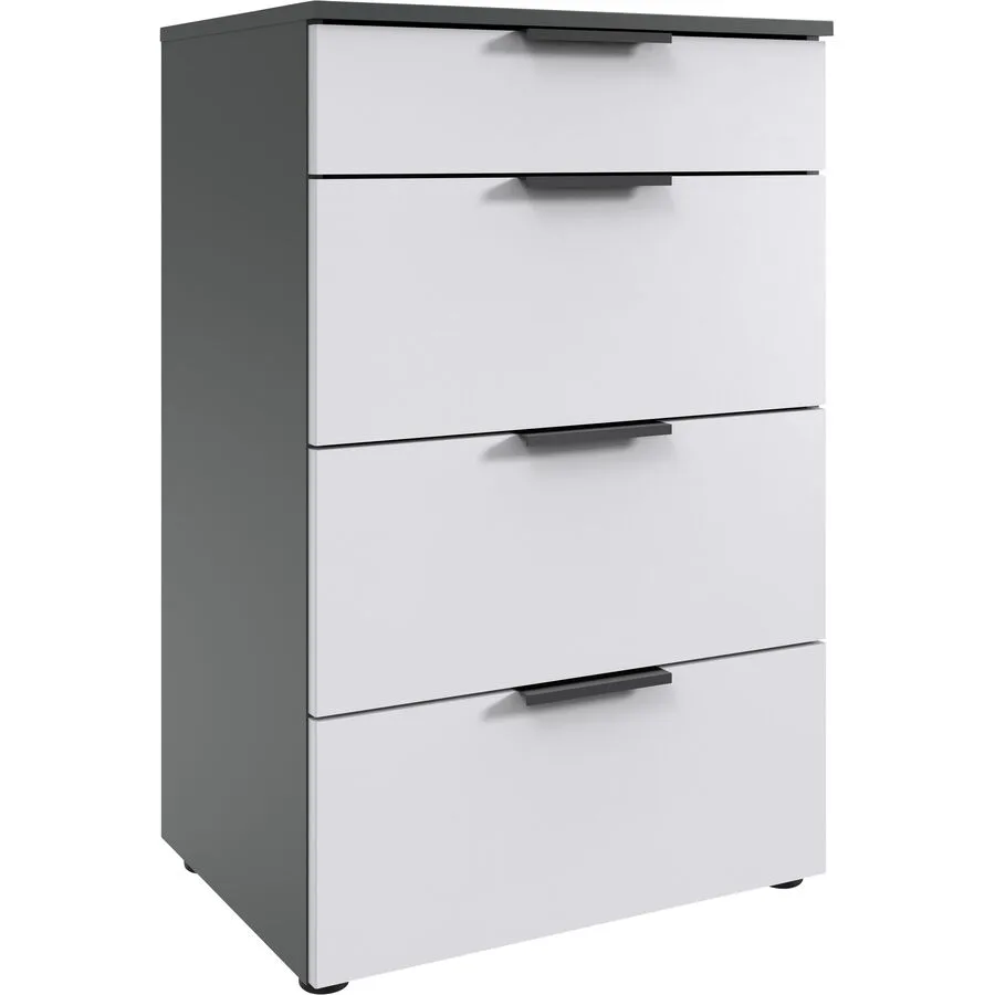 Kommode Sanko Weiss/graphit Holzwerkstoff B 54 H 84 cm