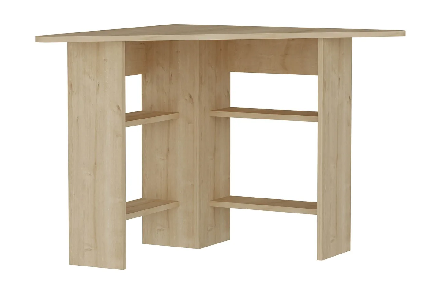Oderzo Hörnskrivbord 80 cm med Förvaring Hyllor - Natur