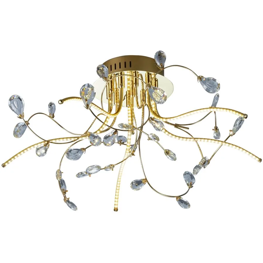 Deckenlampe Circae Braun Glas/Messing 54 cm 30 cm - Material: Messing/Glas - LED - Lichtfarbe: Warmweiss - LED Energiesparlampen