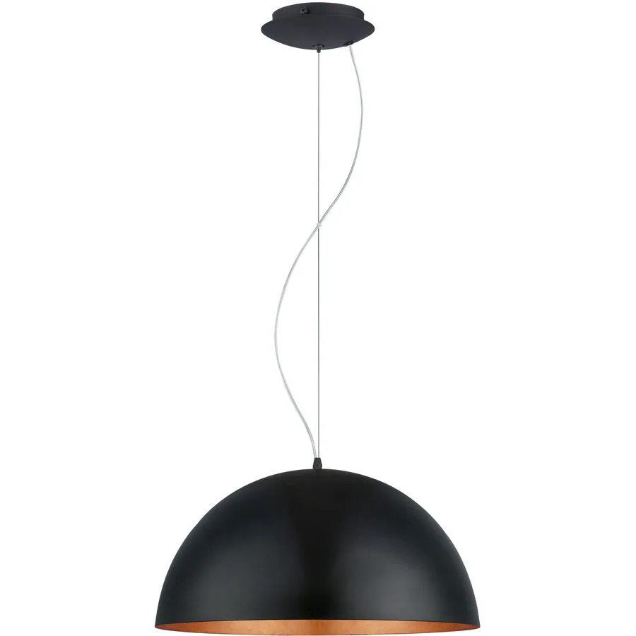 Pendellampe Gaetano 1 Schwarz Stahl 150 cm