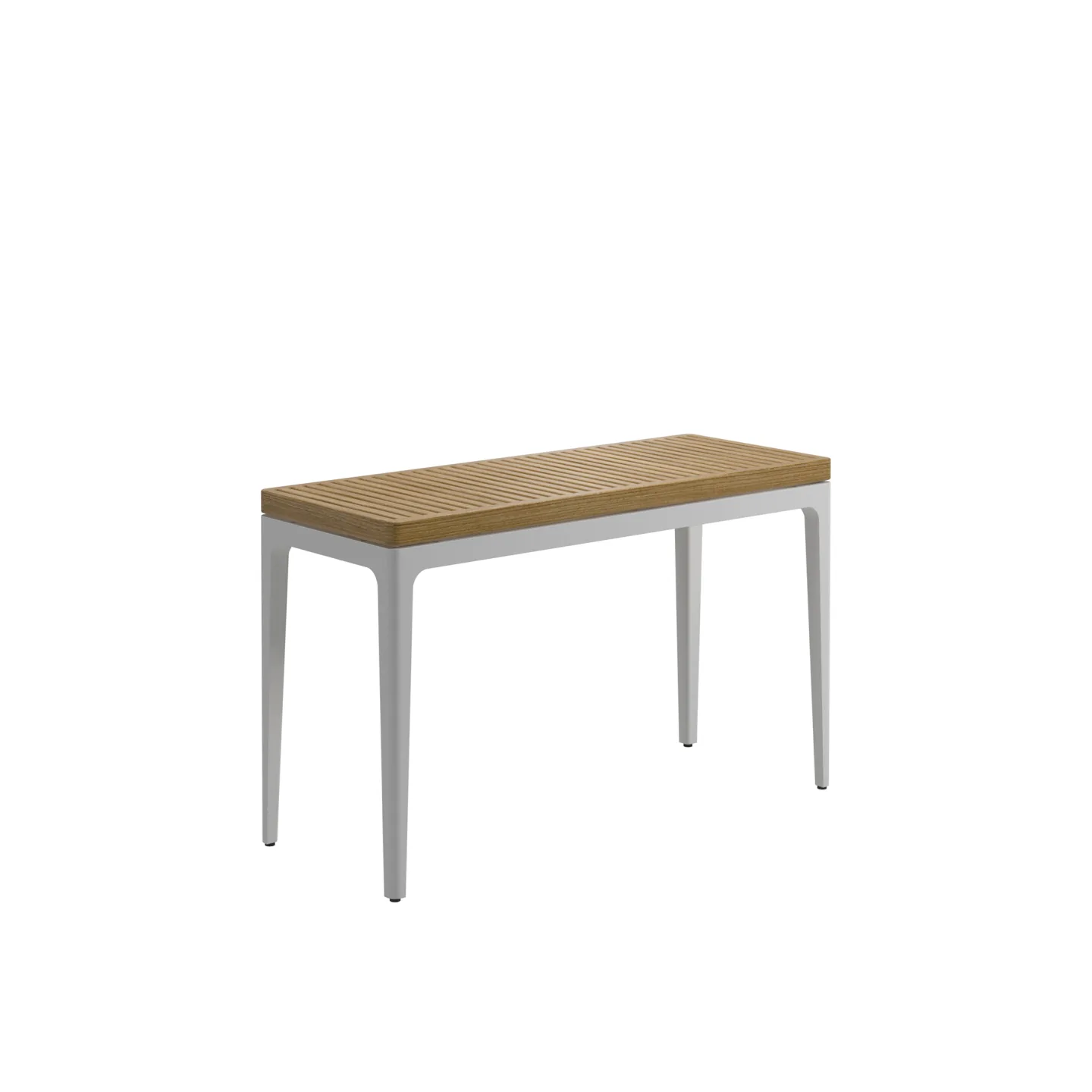 Gloster - Grid 103x 40 cm Console Table , Frame White, Teak Top - Småbord och sidobord utomhus - Henrik Pedersen - Vit - Metall/Trä