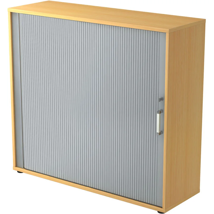 Aktenschrank Office Silber, Buche Dekor Holzwerkstoff, Kunststoff B 120 H 110 cm