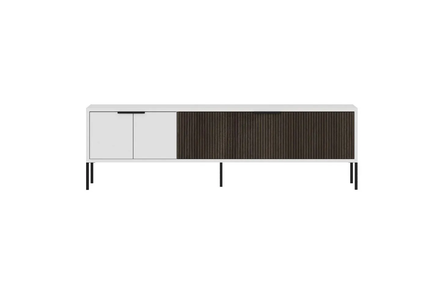 Hew Tv-bänk 150 cm - Vit/Valnöt