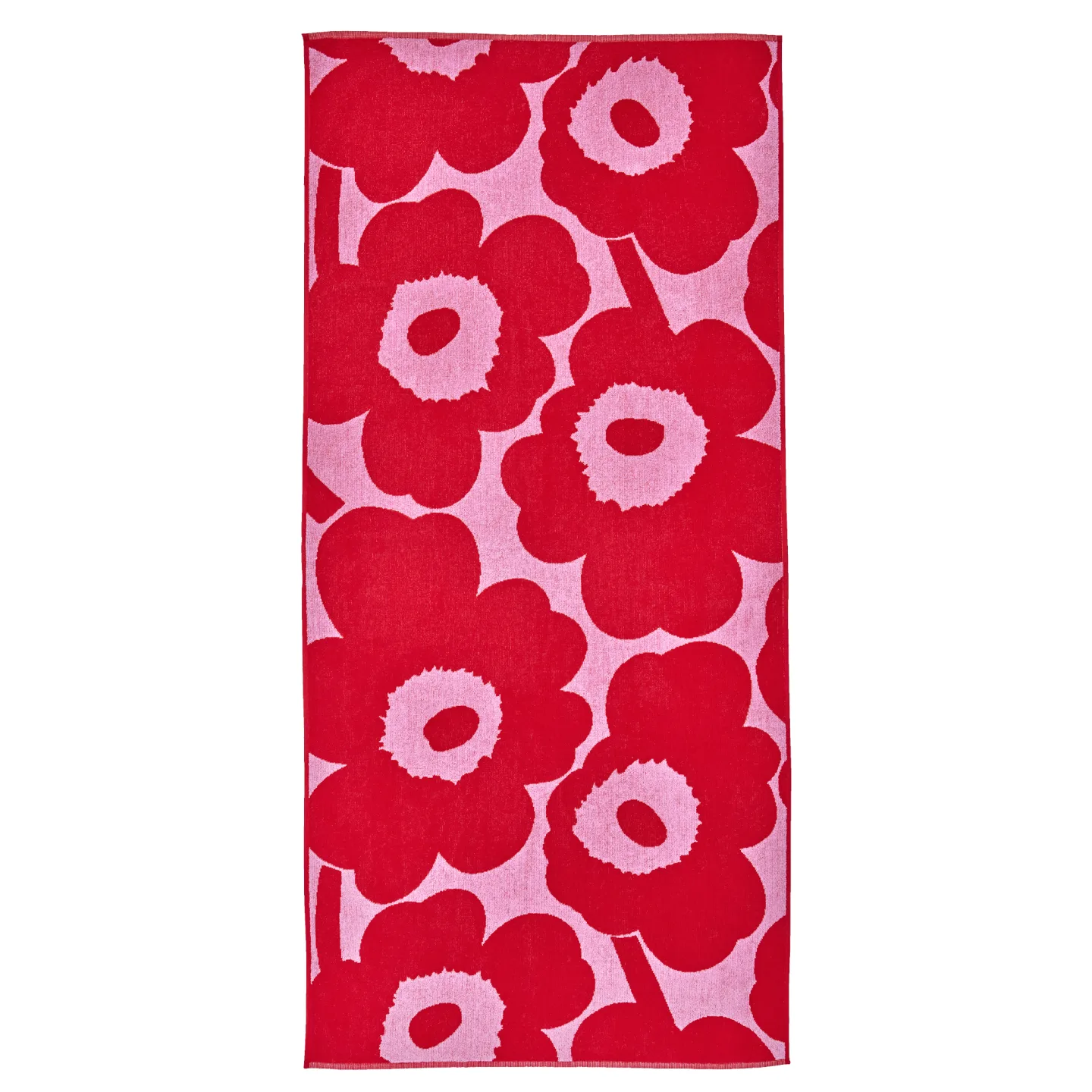 Marimekko - Unikko badhandduk 70x150 cm Pink Red - Handdukar och badlakan - Maija Isola