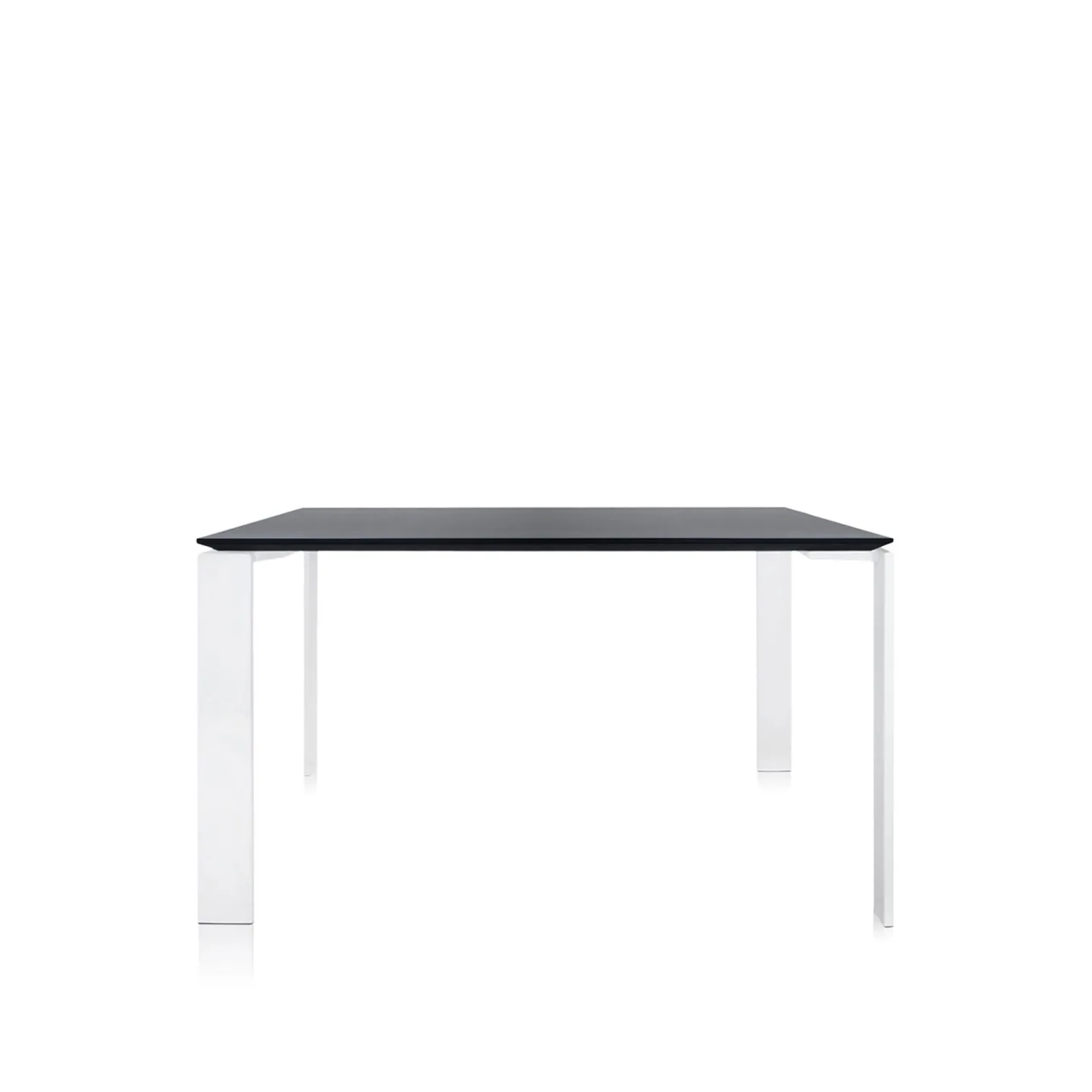 Kartell - Four Table 4525 128x128, Black/White, Scratch-Proof Laminate - Matbord - Ferruccio Laviani - Svart - Laminat/Metall
