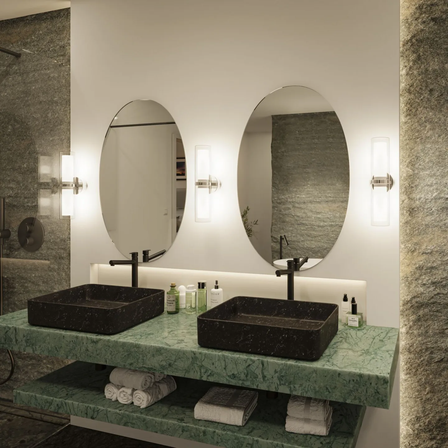Luena 2 Wandleuchte IP44 Dim. Chrom/Clear - Paulmann - Badezimmer - Modern - Metall - Mehrflammig
