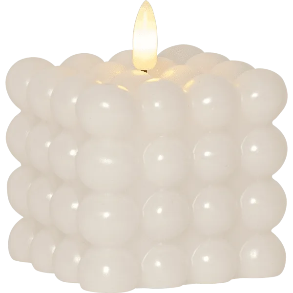 Star Trading - LED Blockljus Flamme Dot - Batteriljus - Vit