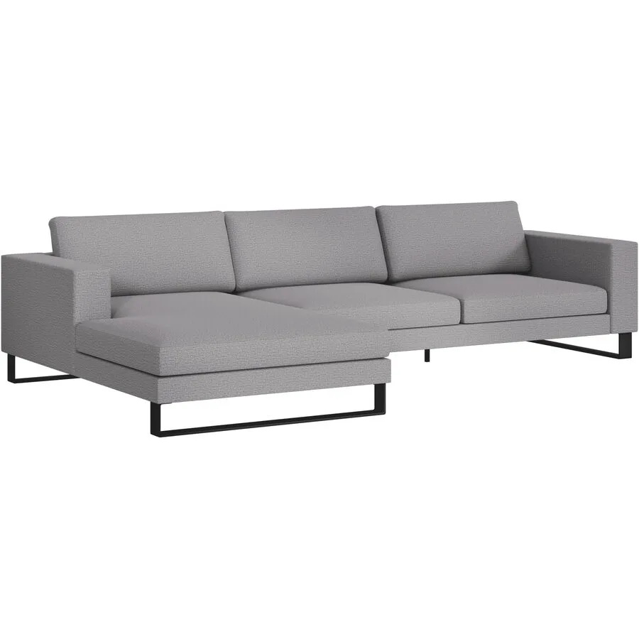 Ecksofa Domino Links Stoff grau/beige B 310 T 181 cm - Möbel Konfigurator: Traummöbel individuell zusammenstellen