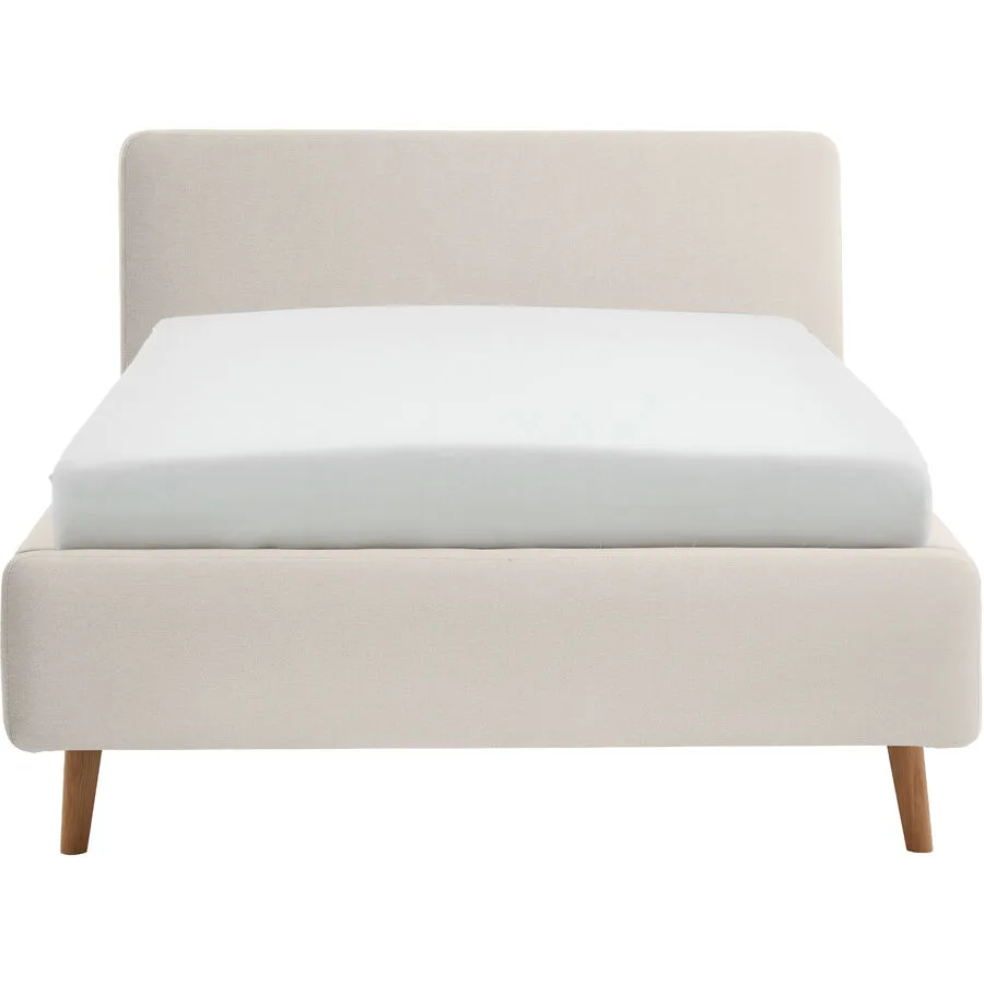 Bett Senja elfenbein Stoff 120 x 200 cm