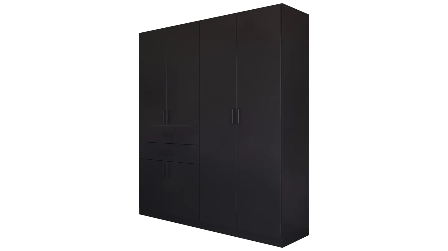Kleiderschrank grau metallic - 181 cm - rauch - MAIKA