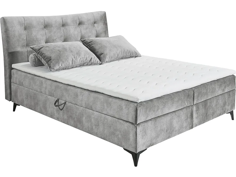 Boxspringbett MELROSE grau 160x200cm flexibel
