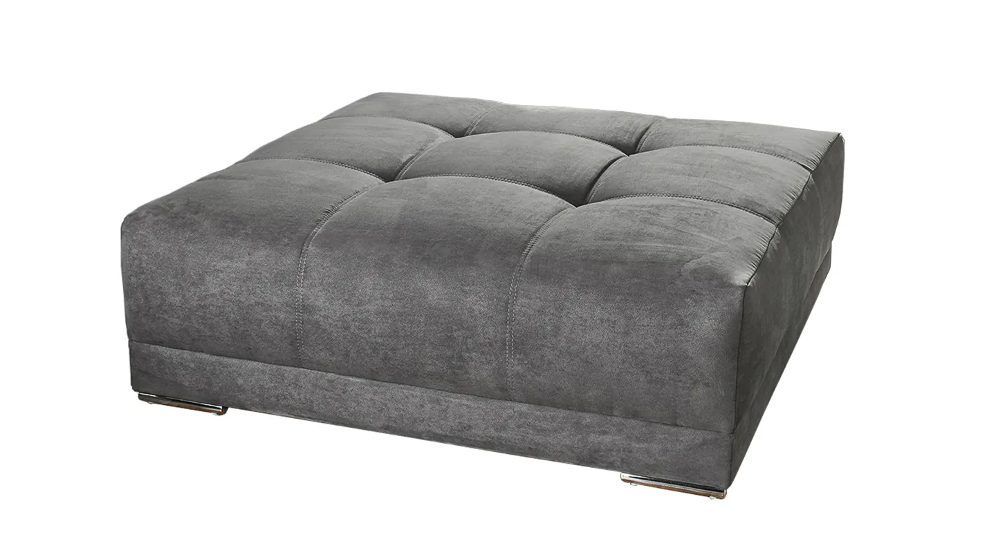Hocker Sitzhocker 120 x 120 cm Microfaser grau - MOLDAU
