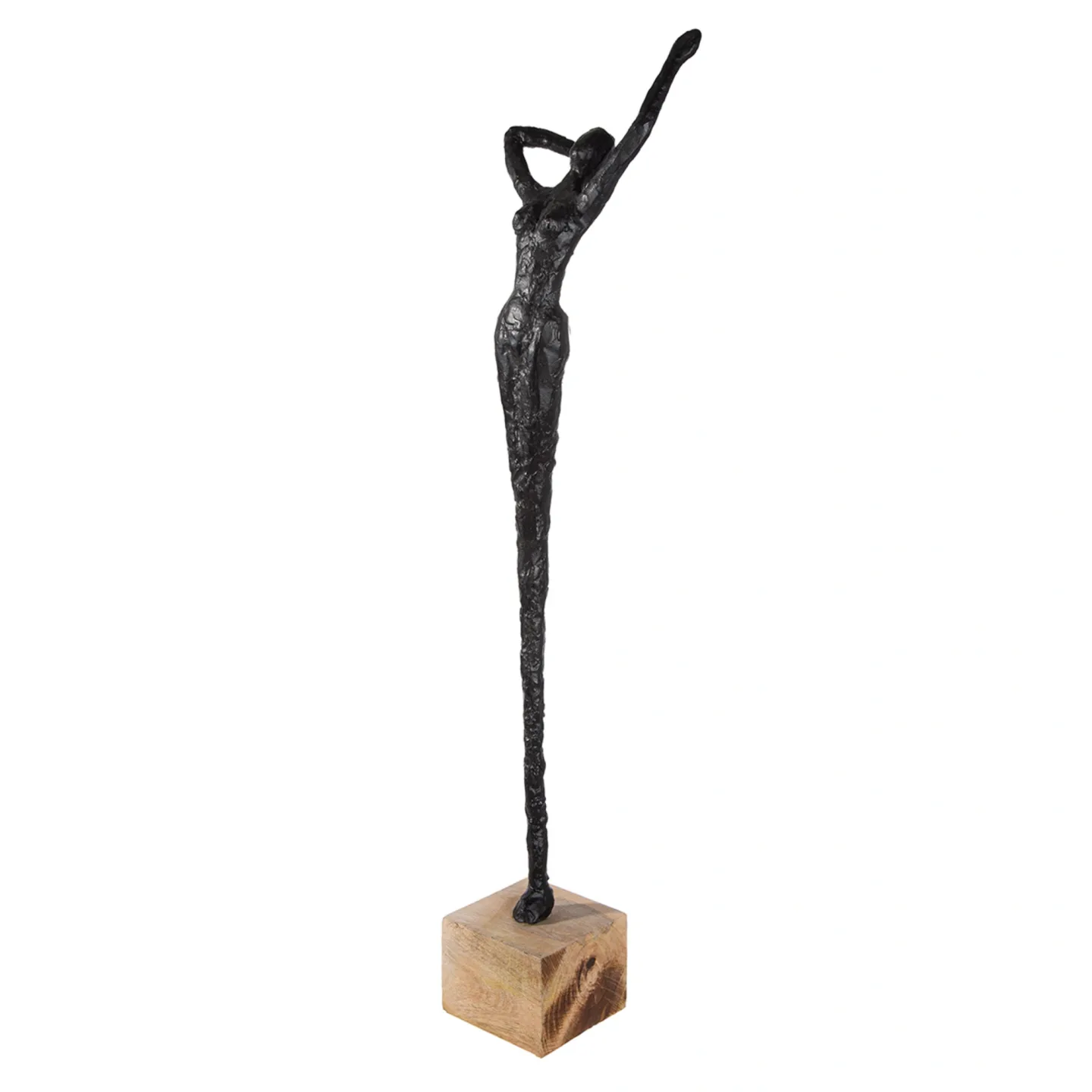 Gilde Figur Alive, Schwarz, Naturfarben H: 77 cm | Schubiger Möbel