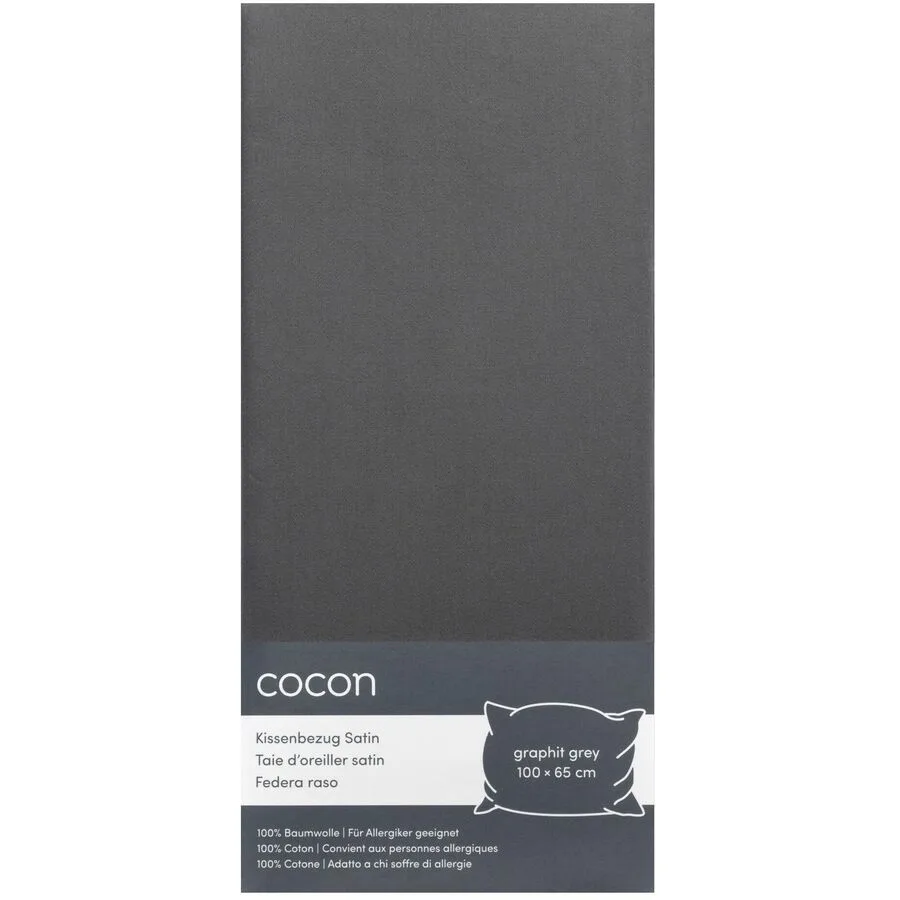 Kissenbezug COCON Graphit Baumwolle B 65 T 100 cm - Material: Satin