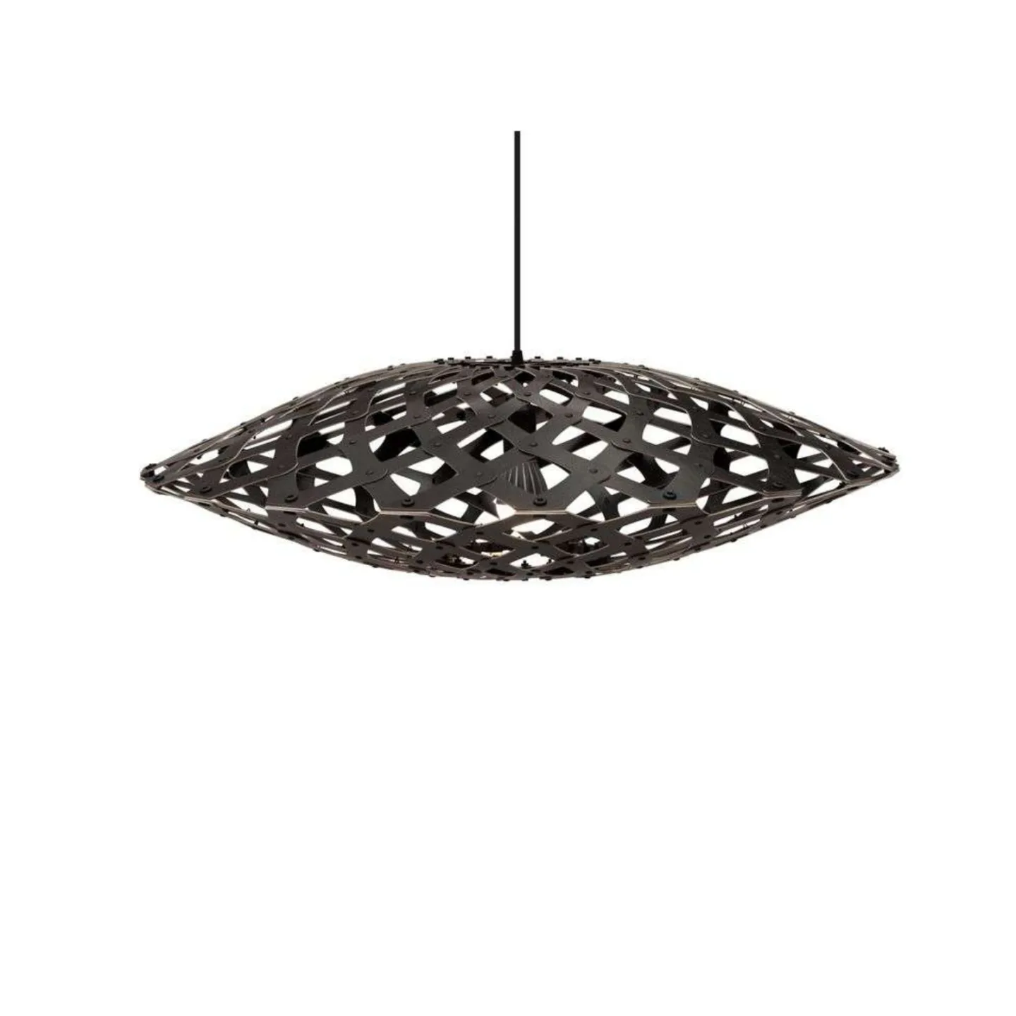 Flax Pendelleuchte Ø80 Schwarz 2 Seiten - David Trubridge - Wohnzimmer - Bambus