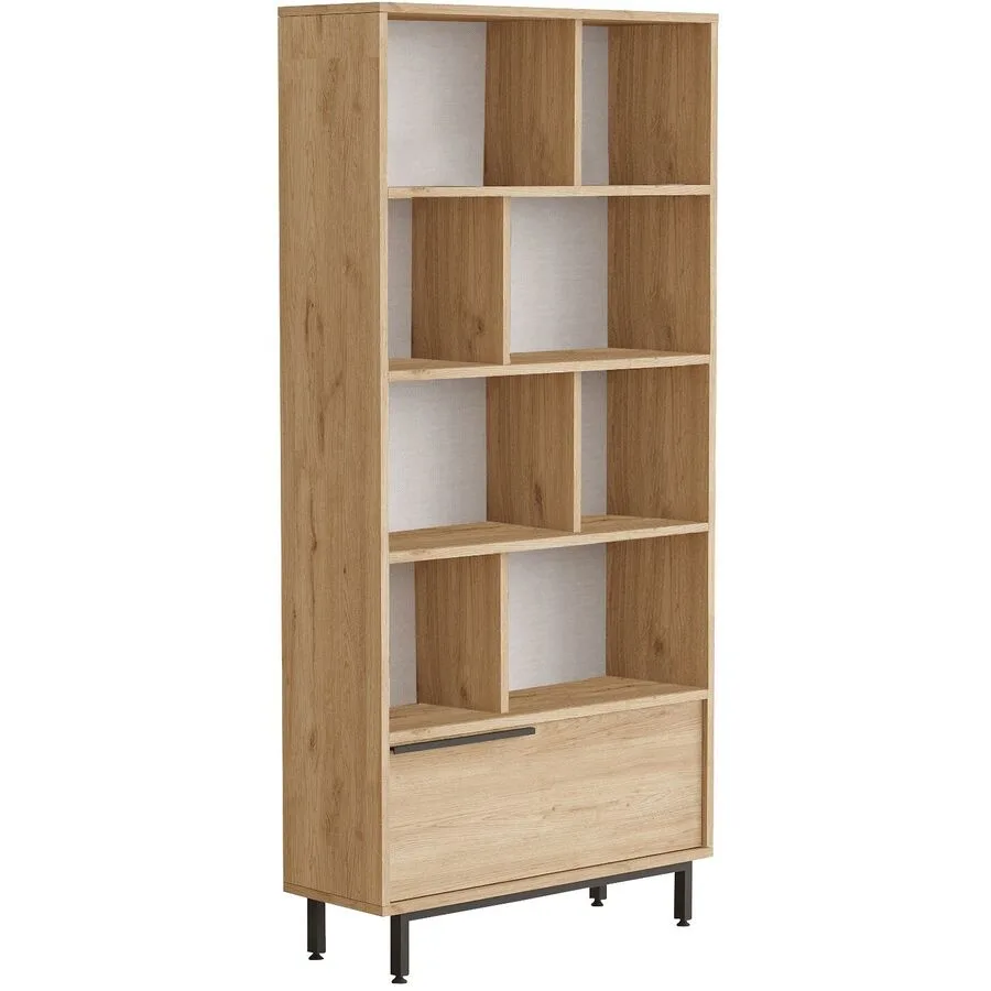 Bücherregal Yemek Walnuss Melaninbeschichtete Mischholz (Spanplatte) B 83.9 cm H 175.6 cm
