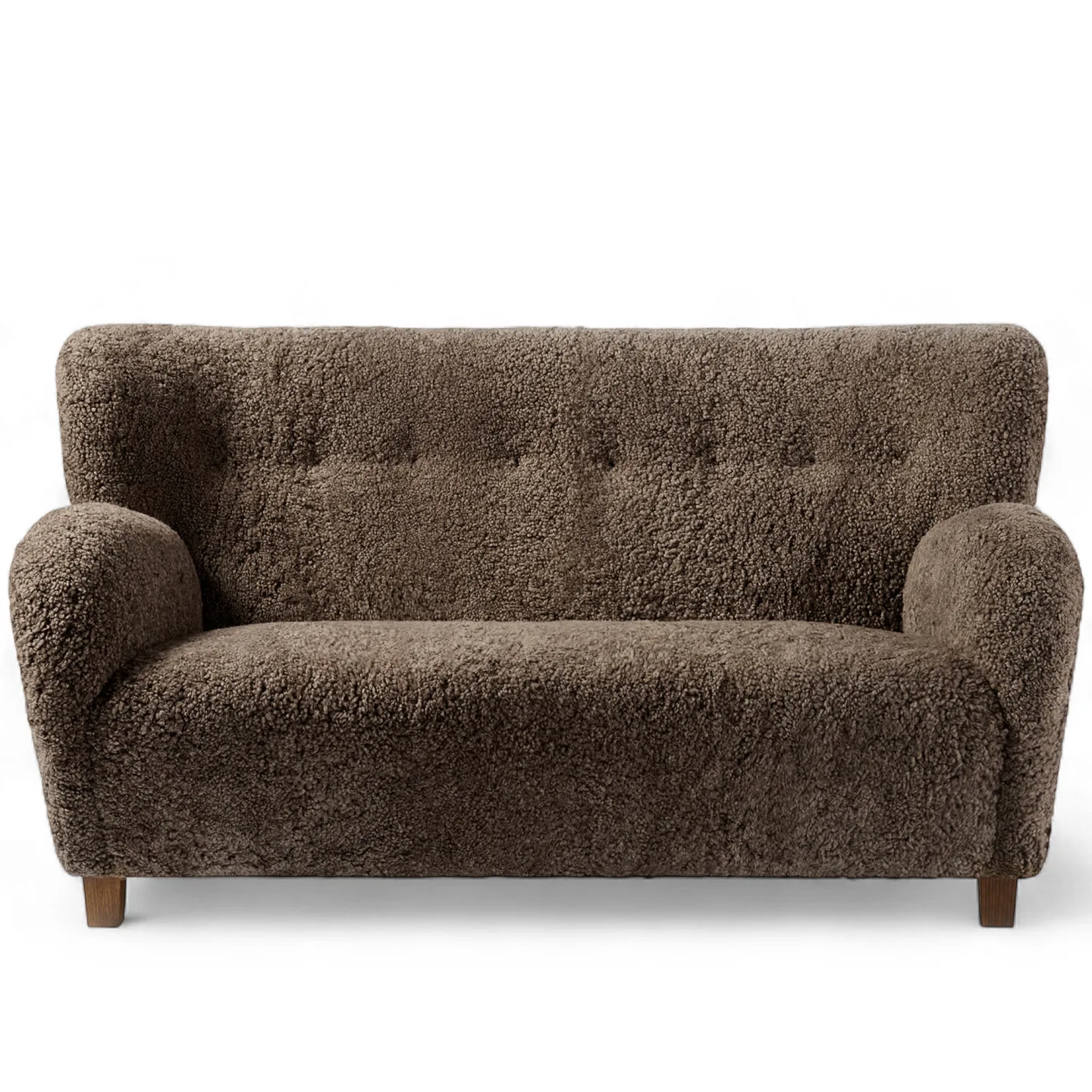 Dagmar - Karu Sofa, 2 Seater Sheepskin Maple Walnut - Soffor - Gunnar Haimi - Träfärgad - Trä/Textilmaterial