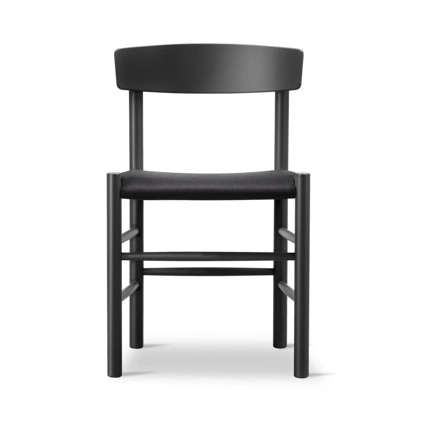 Fredericia Furniture J39 Stuhl Schwarz lackierte Buche-Schwarz Canvas