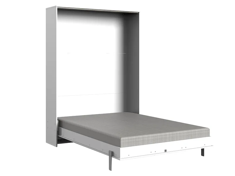 Bett mit hochklappbarem Einlegerahmen FOLD 140x200cm spanplatte weiss