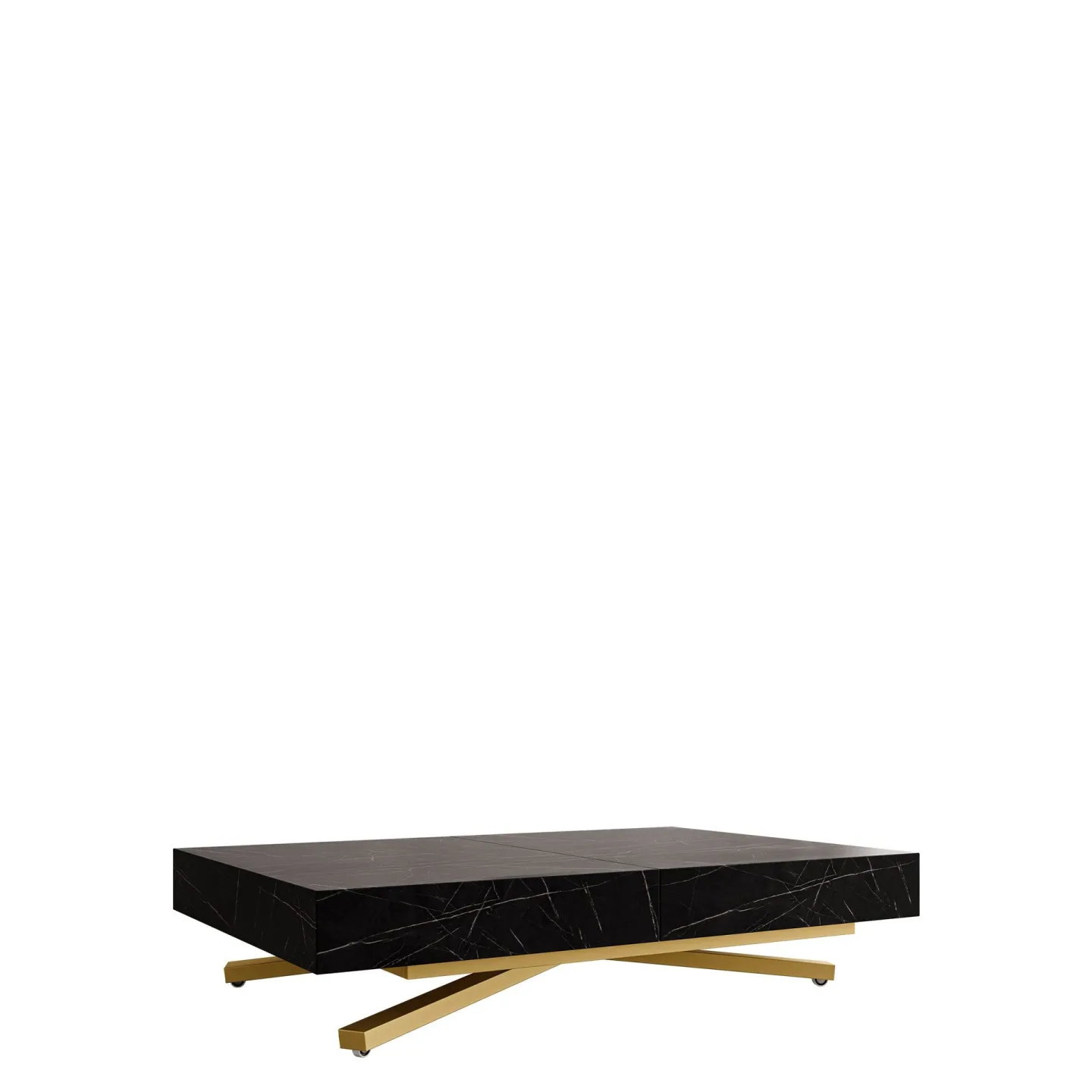 Avendi Soffbord 120 cm - Guld, svart marmor