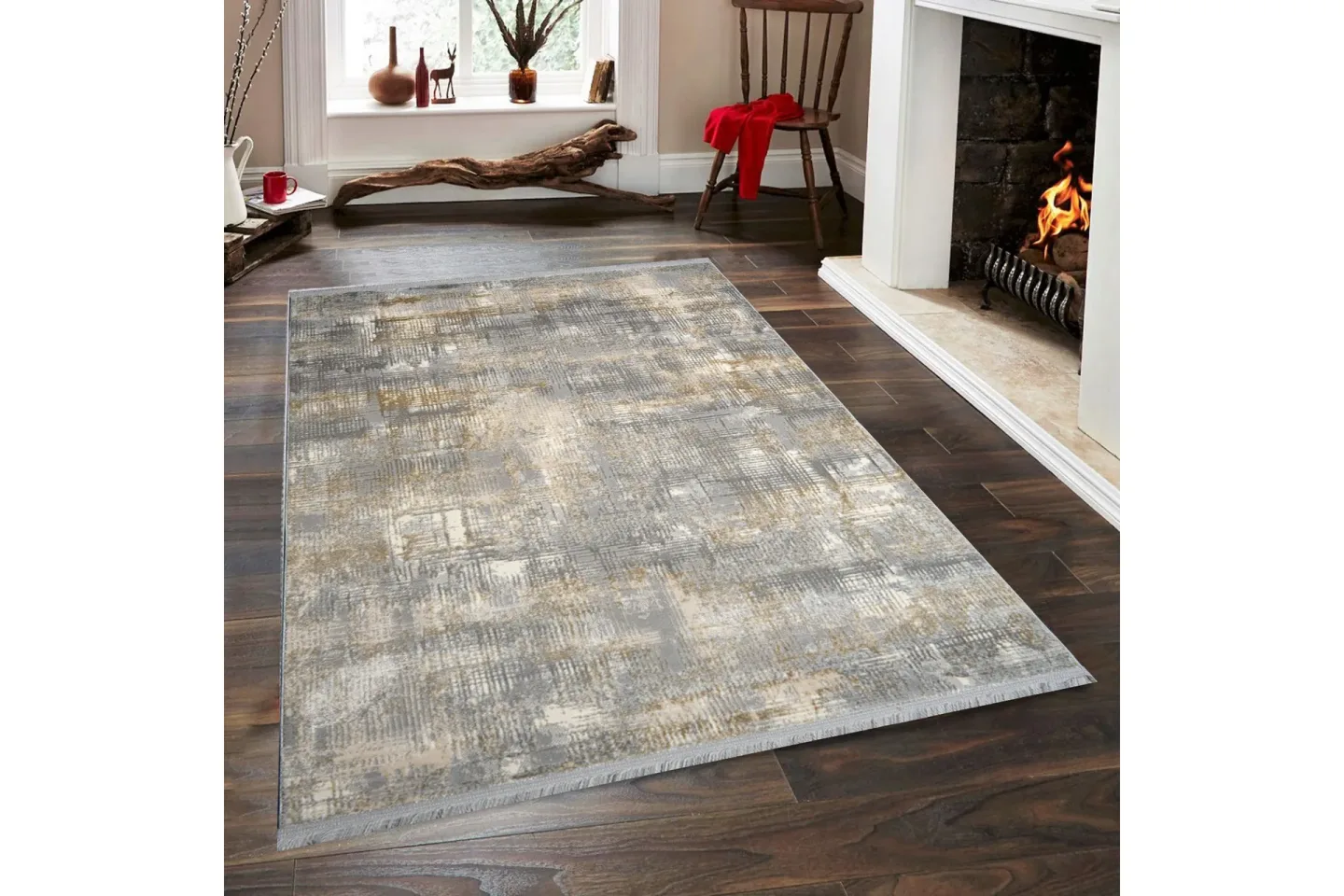 Wiltonmatta Naveena 140x200 cm Rektangulär - Grå/Beige/Creme