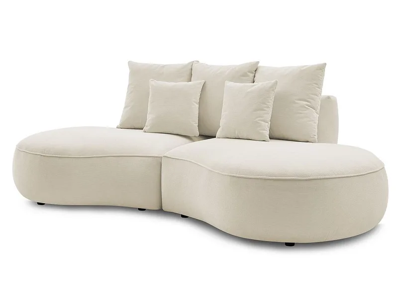 3er Sofa BOBOCHIC SAINT-GERMAIN Stoff mit Textur beige