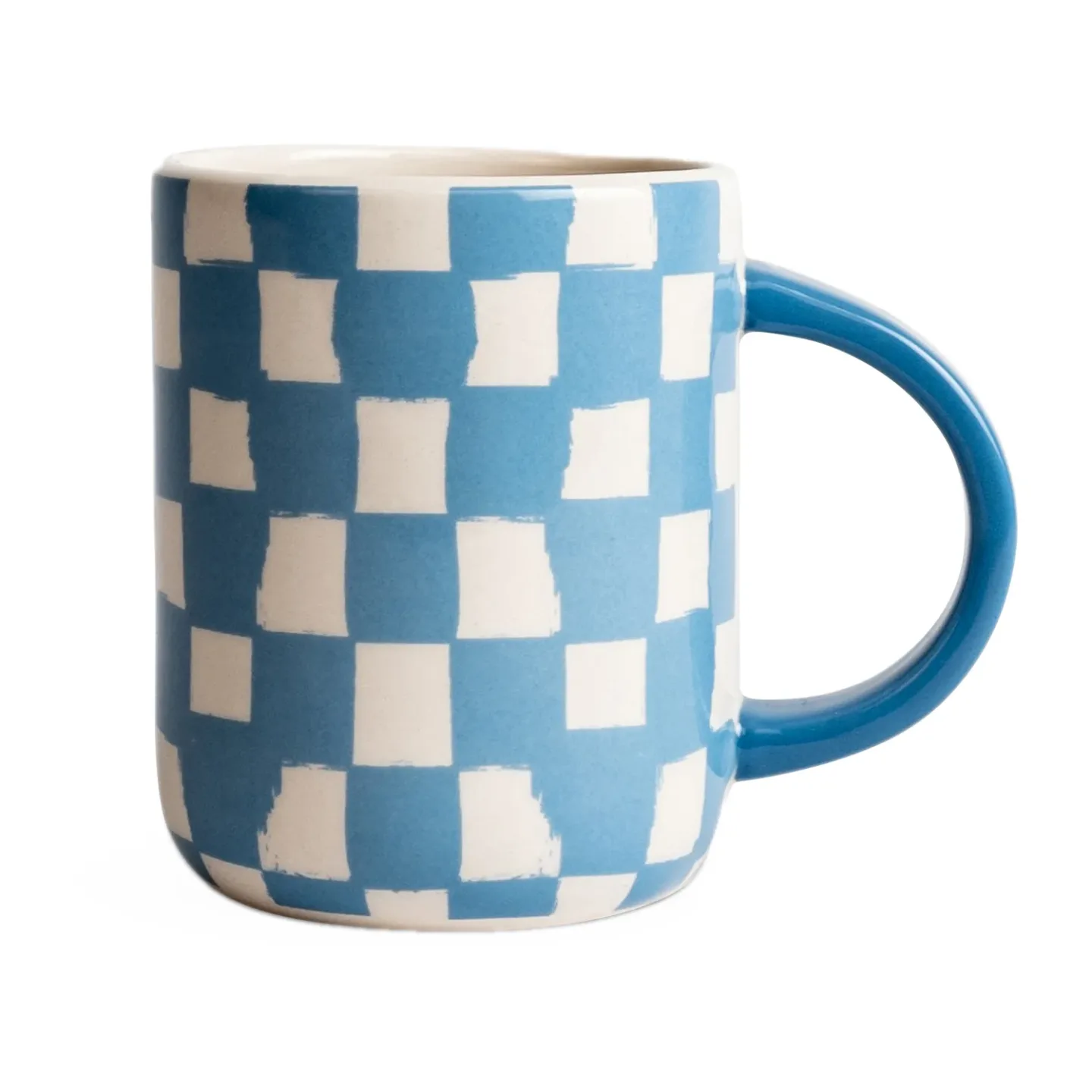 Byon Liz Tasse check 28 cl Blau-Weiß