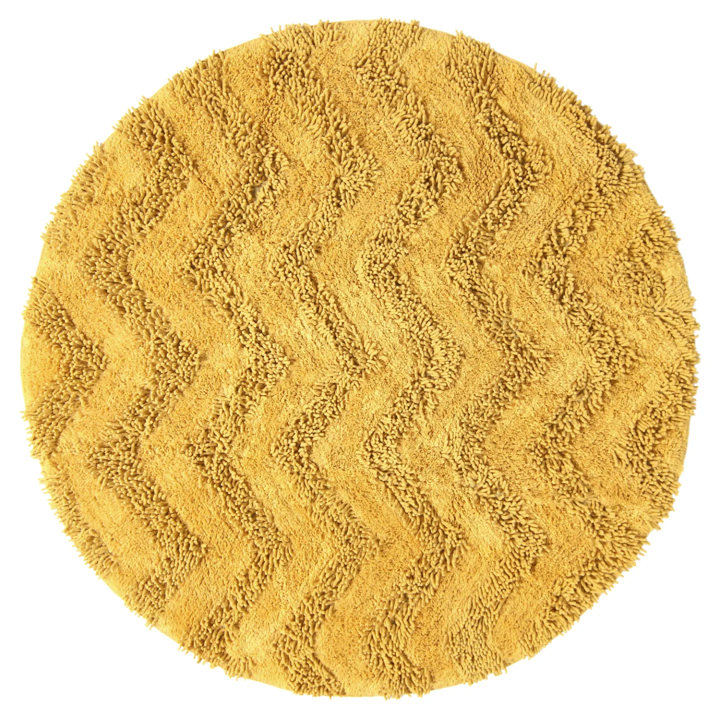 Rund baderomsmatte - Tressa (gul) (Størrelse: Ø 65 cm)
