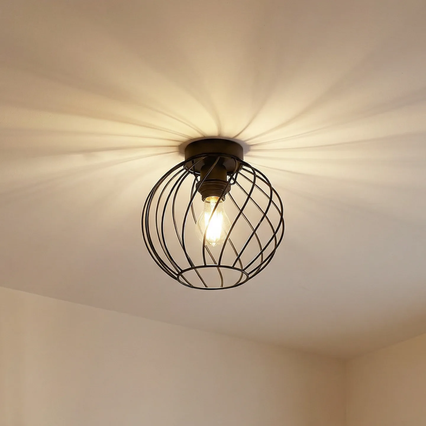 Danika Deckenleuchte Ø25 Schwarz - Lindby - Wohnzimmer - Modern - Metall - Einflammig