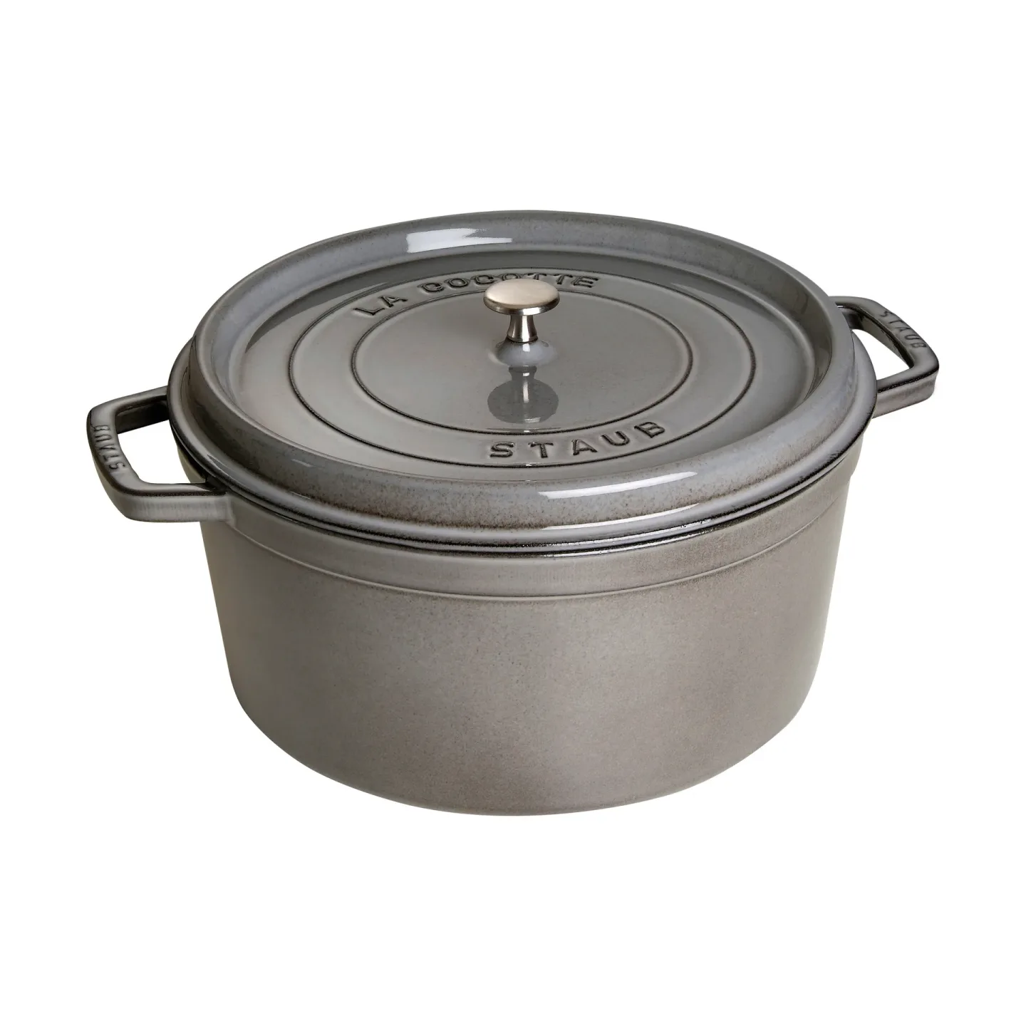 STAUB Staub La Cocotte runder Topf Gusseisen 8,4 L Grafitgrau
