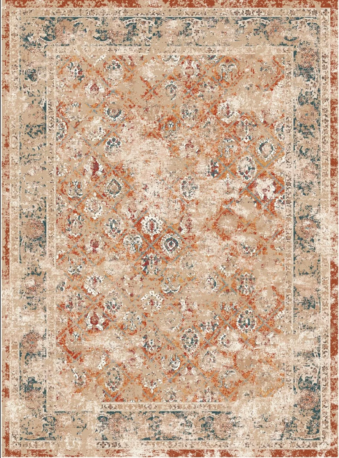 Wilton-teppe - Douz (rød/multi) (Størrelse: 200 x 280 cm)
