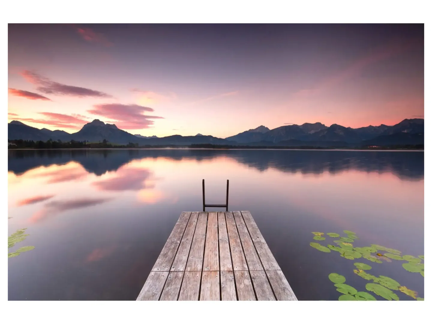 image LAND Digitaldruck auf Acrylglas Steg in Der Abenddämmerung | Schubiger Möbel