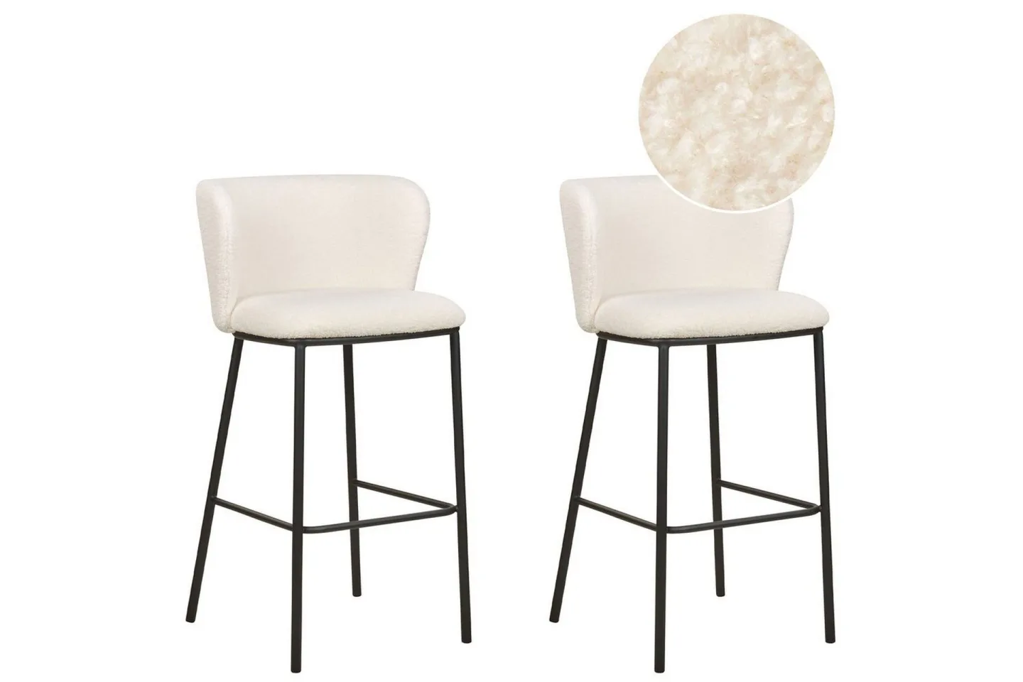 Barstol Mina set om 2 Bouclé -