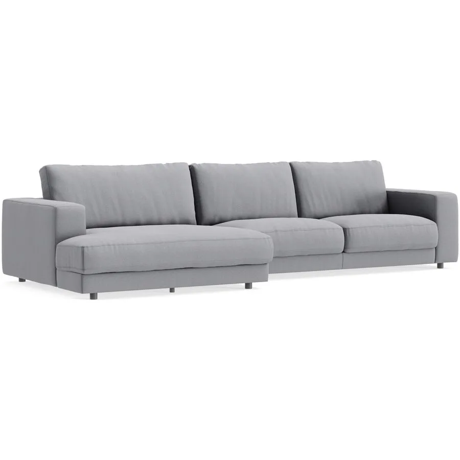 Ecksofa Ava Links Bezug: 98% Polyester, 2% Nylon dark grey B 350 T 150 cm - Möbel Konfigurator: Traummöbel individuell zusammenstellen