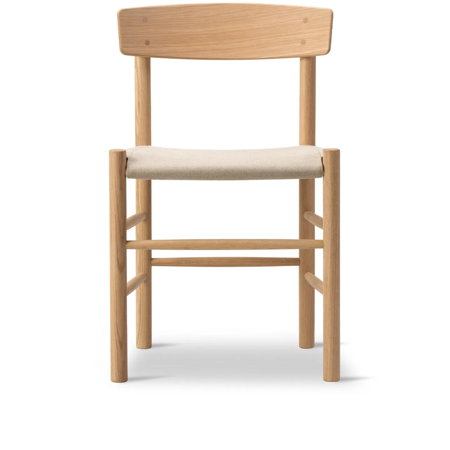 Fredericia Furniture - J39 Mogensen Chair Seat Upholstered Oak Light Oil, Natural Canvas - Matstolar - Børge Mogensen - Träfärgad - Trä