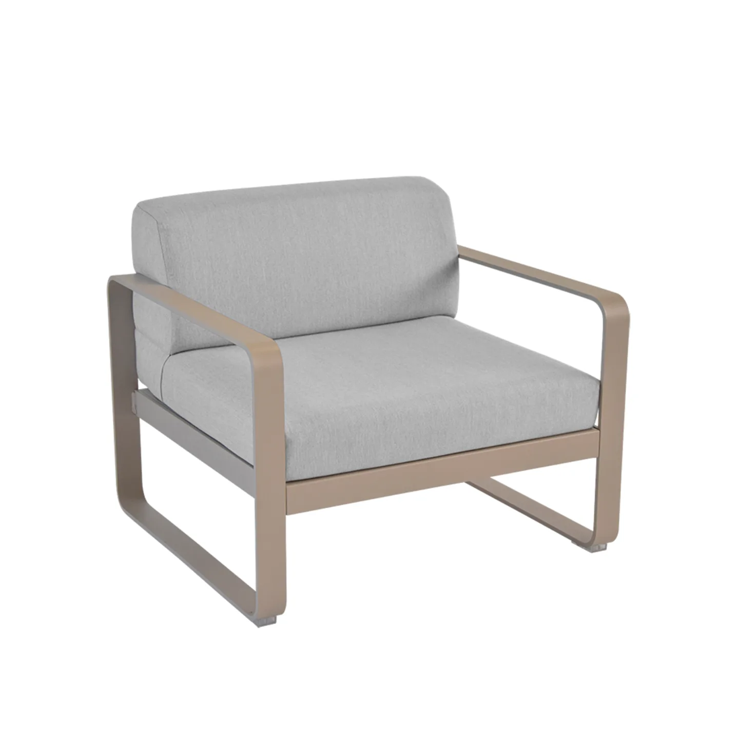 Fermob - Bellevie Armchair Flannel Grey Cushions, Nutmeg - Fåtöljer utomhus - Pagnon & Pelhaître - Beige - Metall/Plast