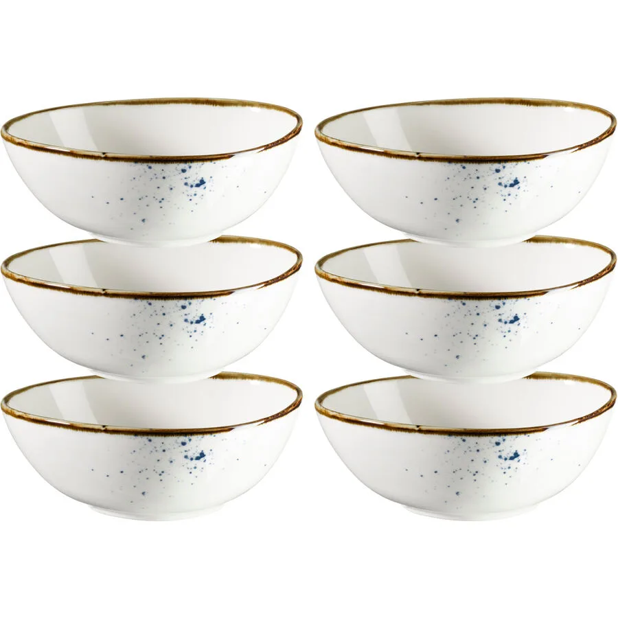 MÄSER Schüssel-Set 6-tlg. Pintar weiss/blau Porzellan D 13 cm 6 Stk