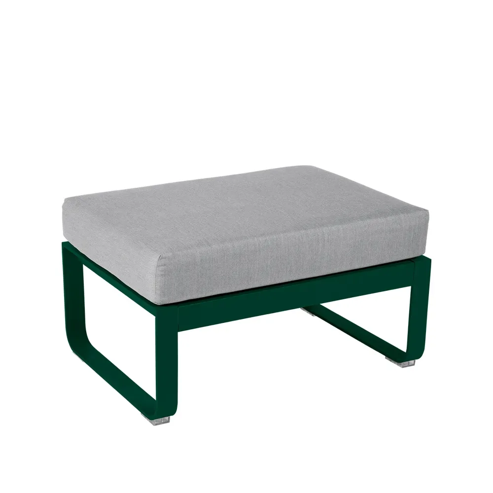 Fermob Bellevie 1-sits fotpall Cedar green (grön), flannel grey dyna