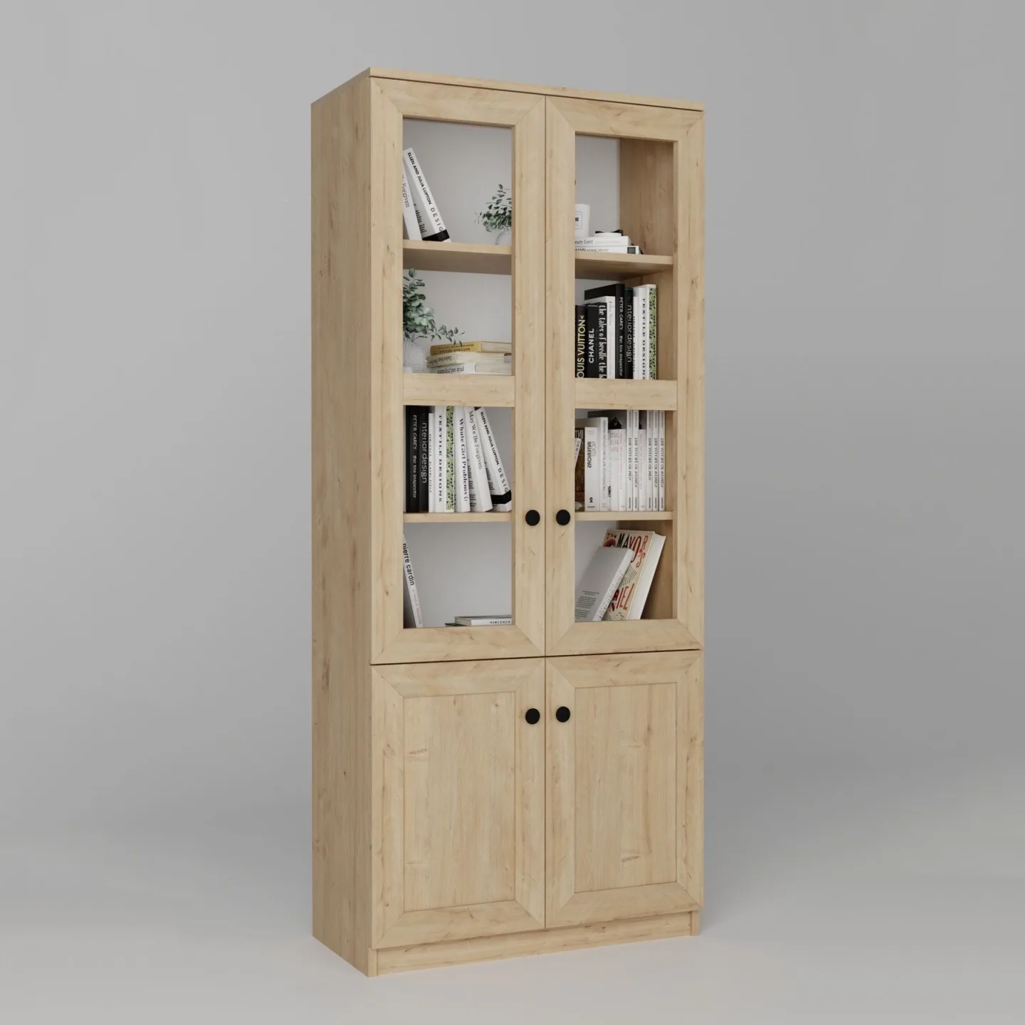 Mojon Vitrinskåp 80x190x37 cm - Sapphire Oak