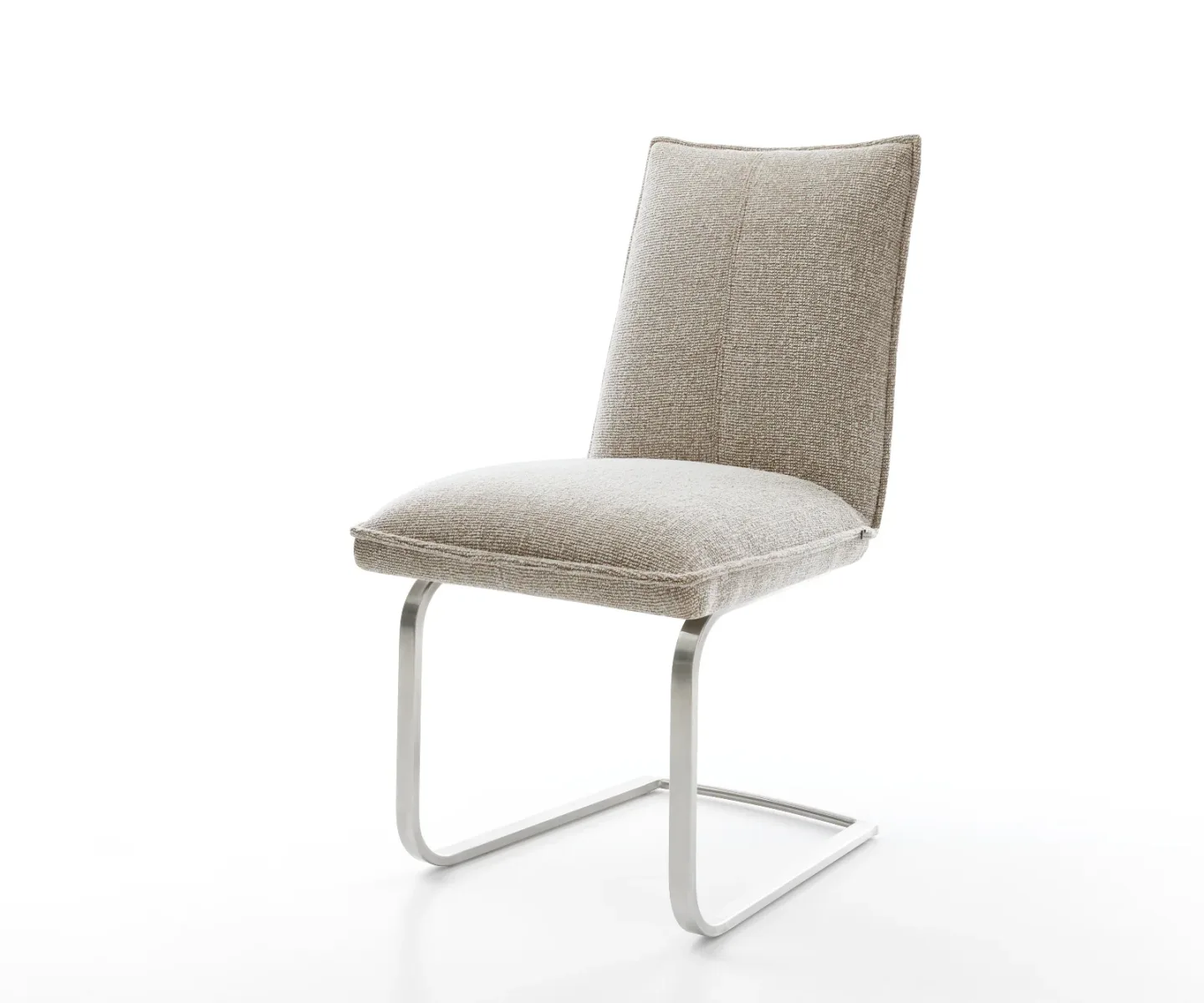Freischwinger Lelio-Flex Webstoff Soft Beige Freischwinger flach Edelstahl Taschenfederkern