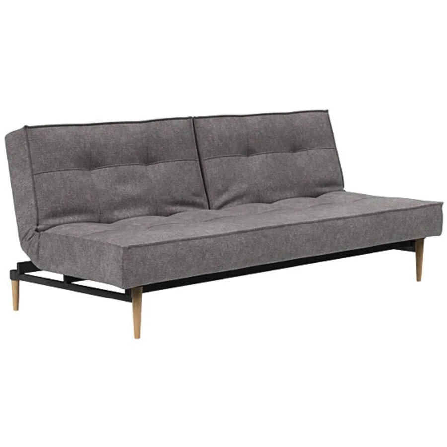 Bettsofa Split Grau Stoff 210 cm 91 cm Klappbar