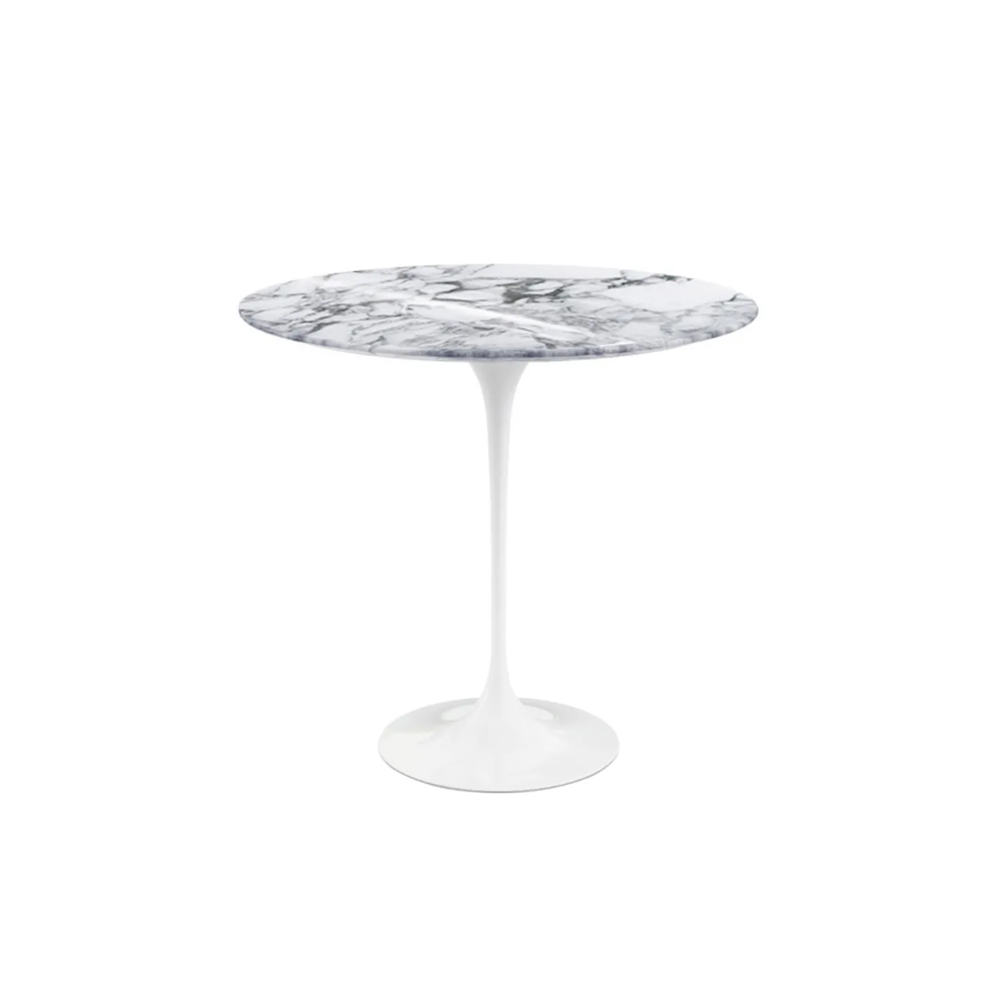 Knoll - Saarinen Oval Table - Småbord, Vitt underrede, skiva i matt vit Arabescato marmor - Sidobord - Eero Saarinen - Svart - Metall/Trä