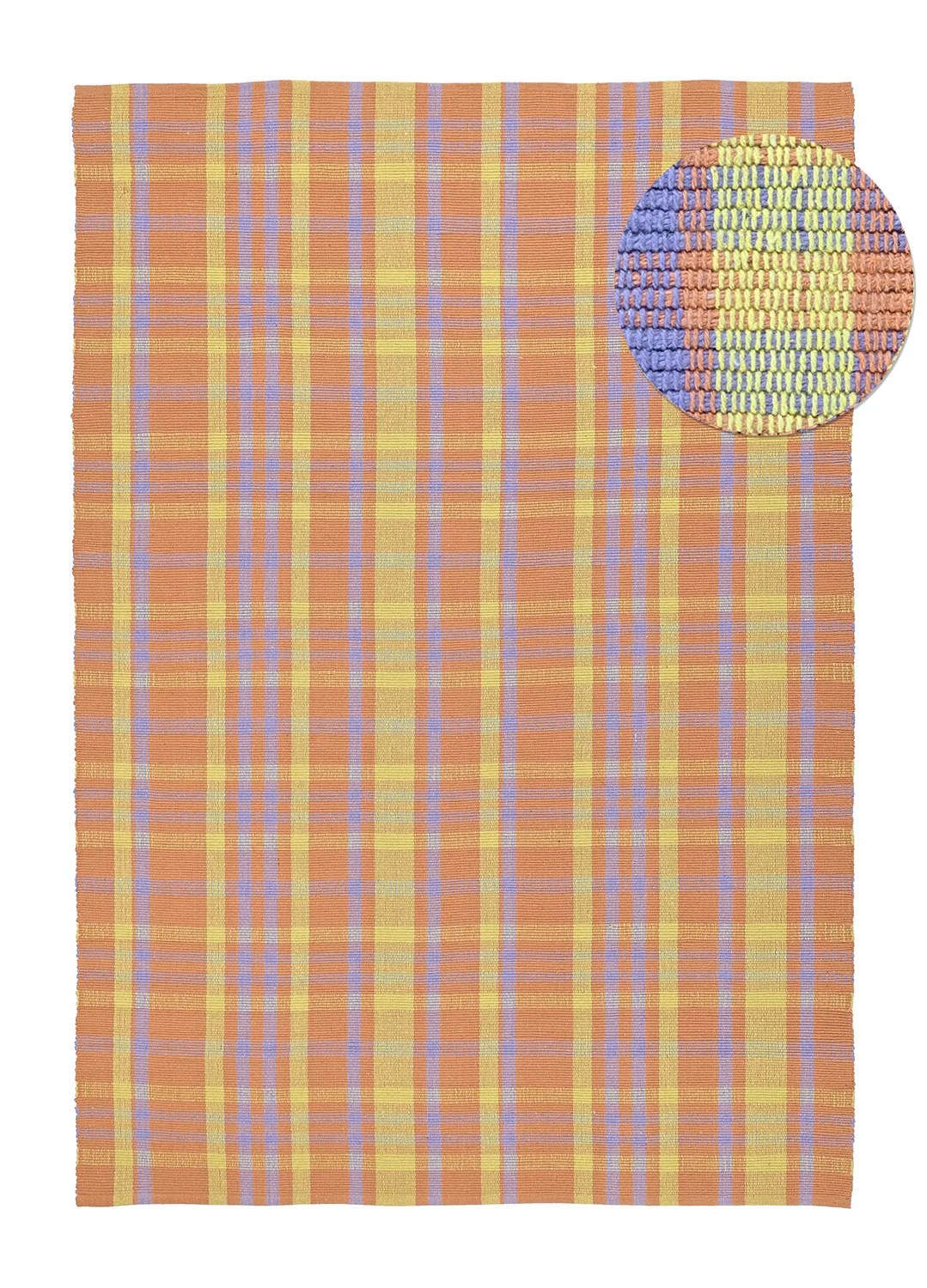 Bomullsteppe - Husvik (korall/flerfarget) (Størrelse: 160 x 230 cm)