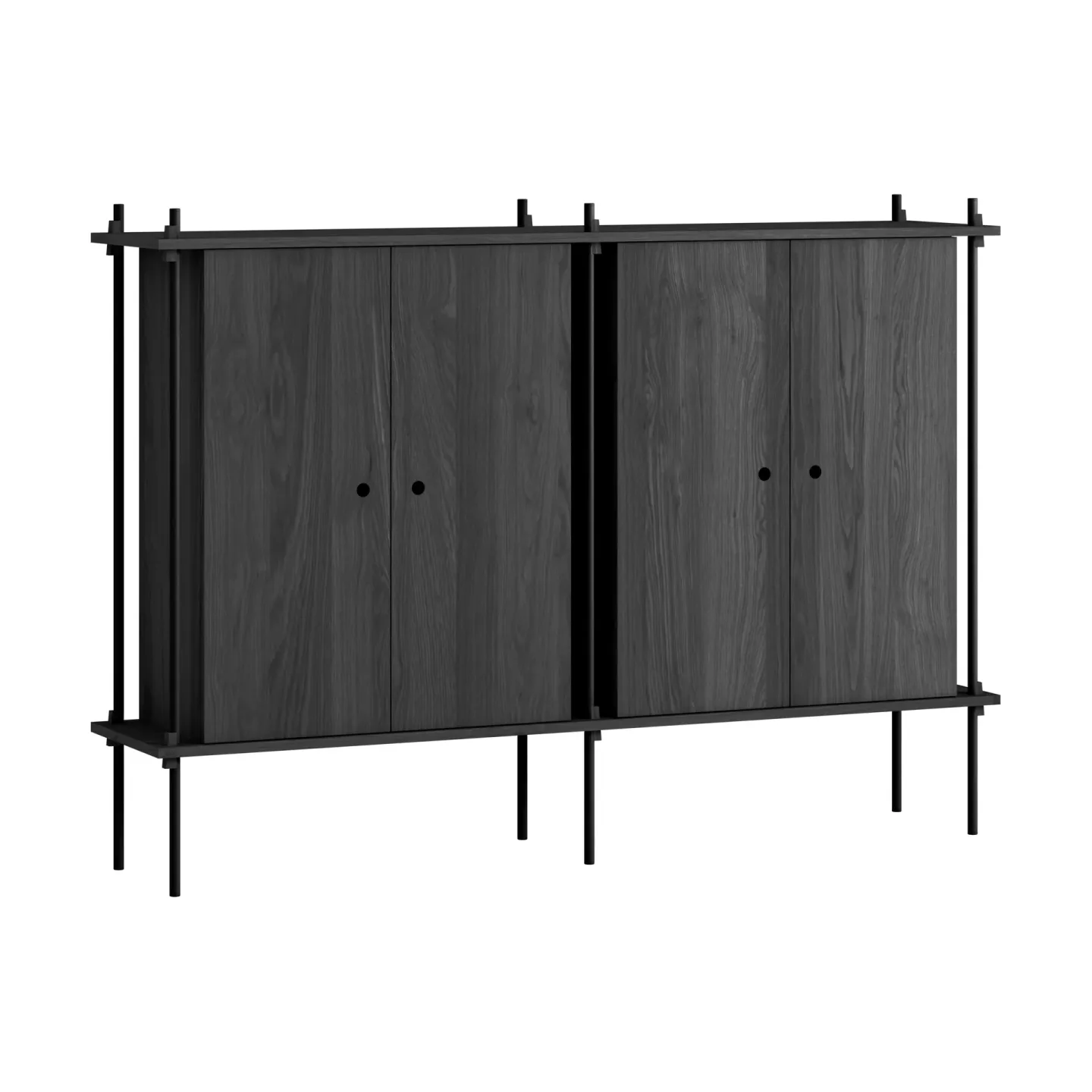 MOEBE Shelving System Cabinet skåp Black, 163x115x35 cm, S.115.2.E