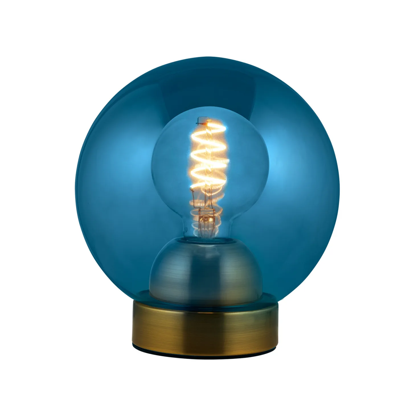 BUBBLES Tischlampe, blau, Ø 18 cm, Glas, E27 - Halo Design - Wohnzimmer - Einflammig
