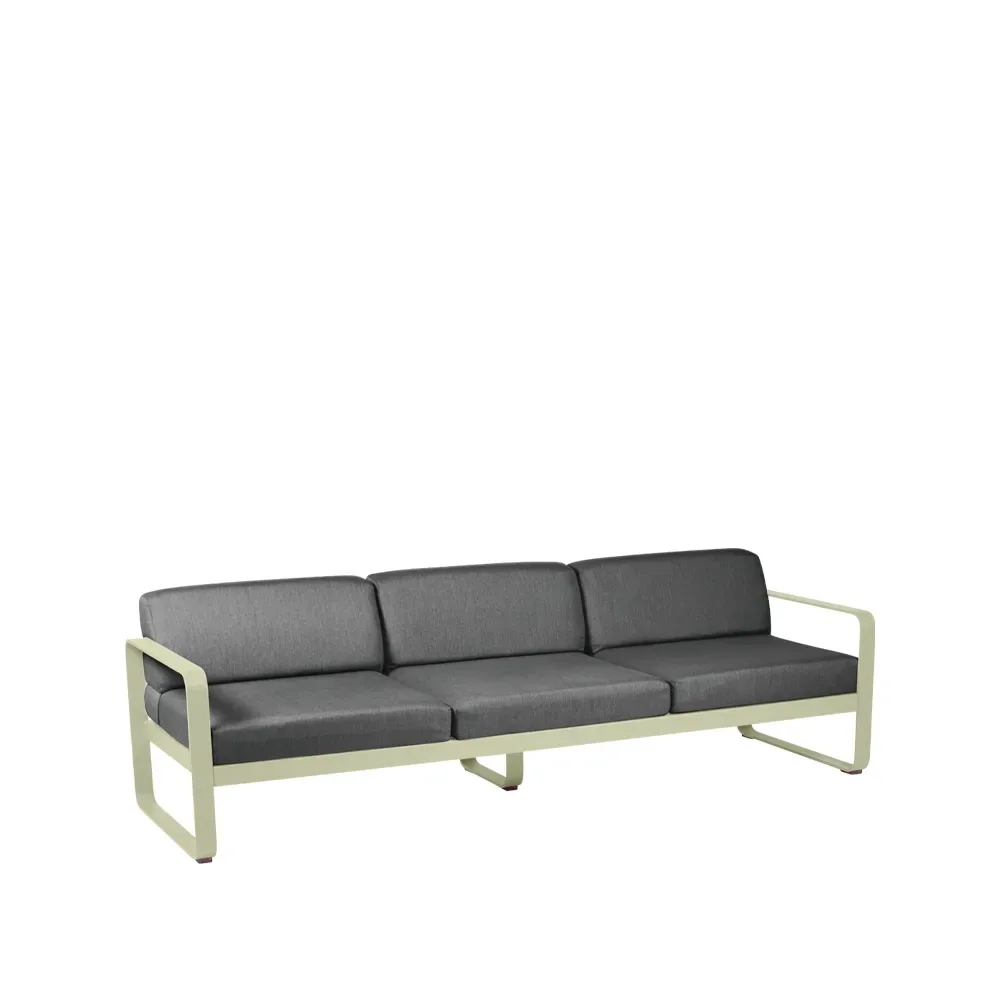 Fermob Bellevie soffa 3-sits Willow green (grön), graphite grey dyna