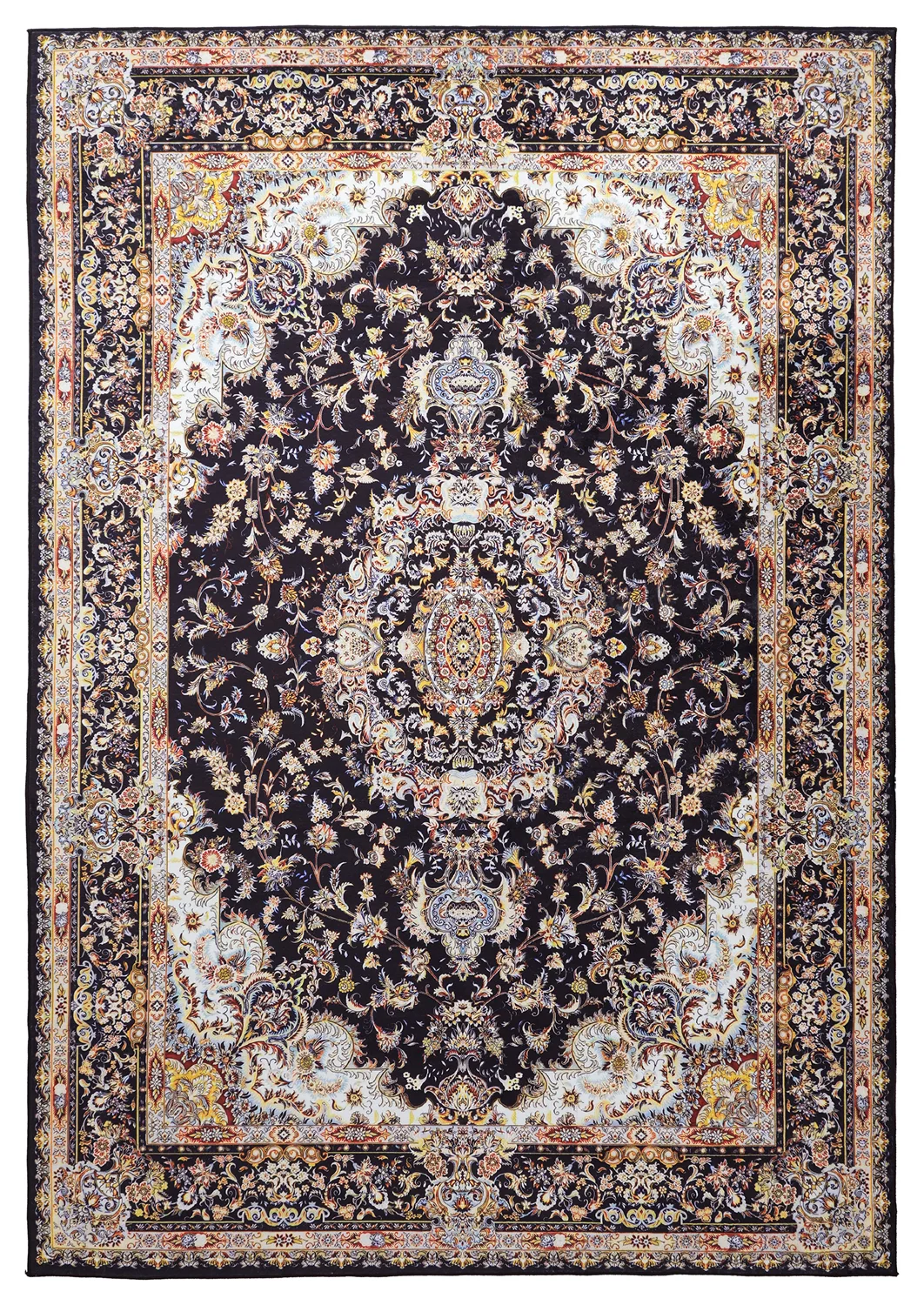 Wilton-teppe - Vakifli (sort/multi) (Størrelse: 80 x 150 cm)