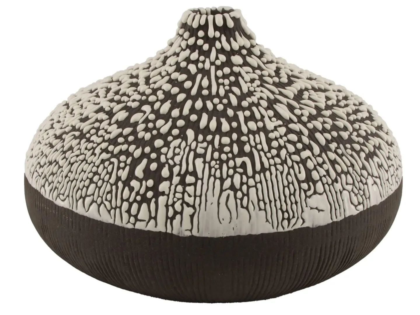 Decofinder Vase Keramik Schwarz Weiss H: 20 cm | Schubiger Möbel
