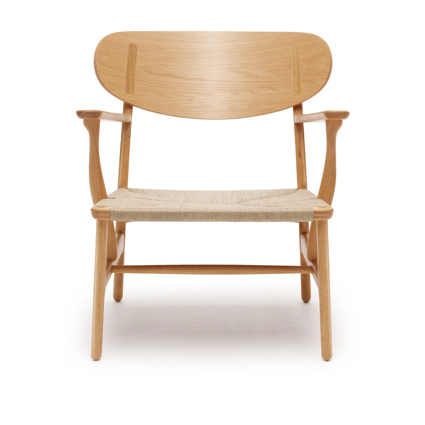 Carl Hansen - CH22, Lacquered Oak, Chord Natural - Fåtöljer - Hans J. Wegner - Träfärgad - Naturmaterial/Trä